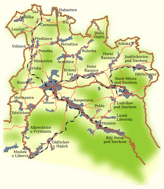 Mapa Frýdlantska