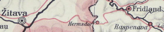 Výsek mapy z r. 1923
